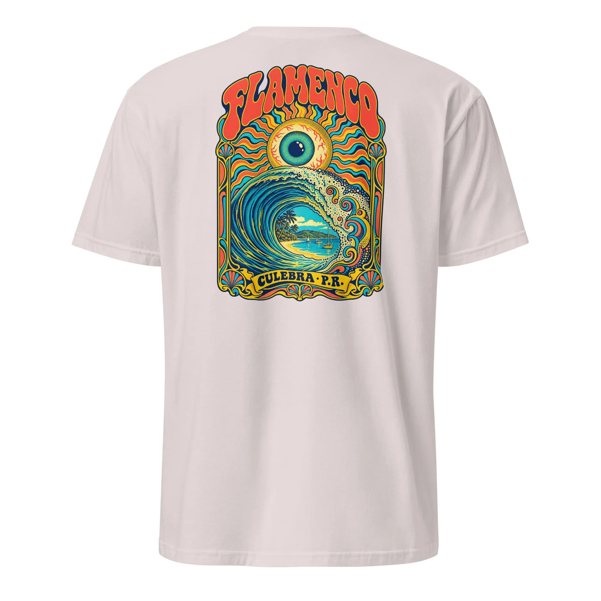 Flamenco Psychedelic Wave Tee thumbnail, Ice Grey