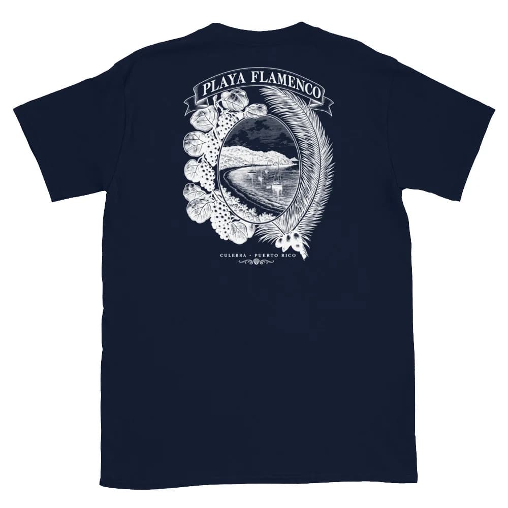Playa Flamenco Botanical Tee thumbnail, Navy (back)