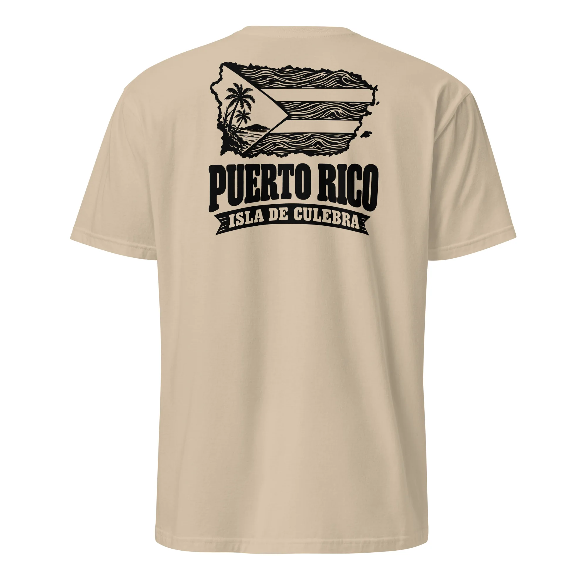 Puerto Rico Flag Stencil Tee thumbnail, Sand