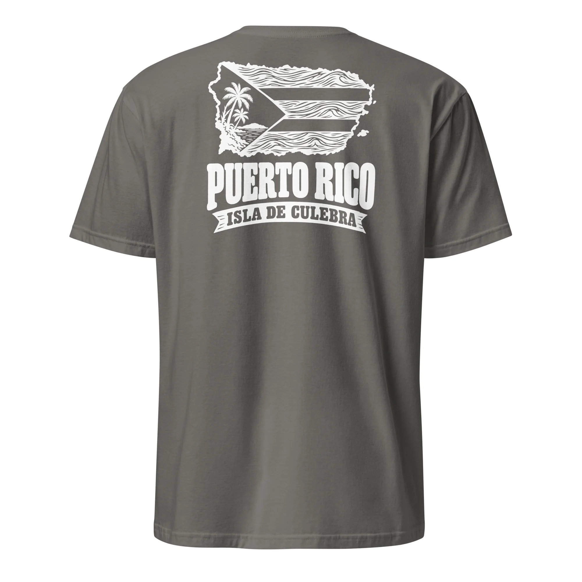 Puerto Rico Flag Stencil Tee thumbnail, Charcoal