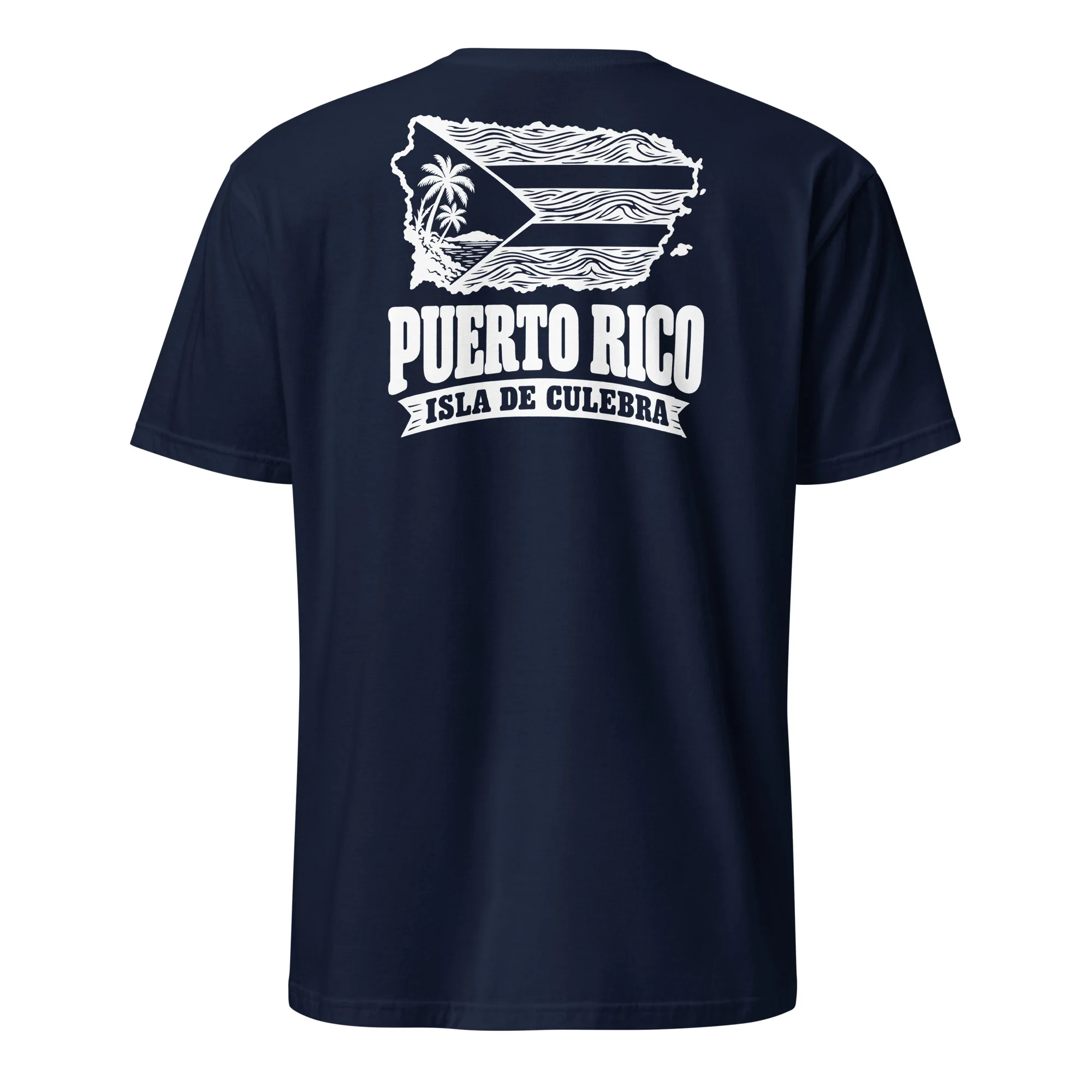 Puerto Rico Flag Stencil Tee thumbnail, Navy