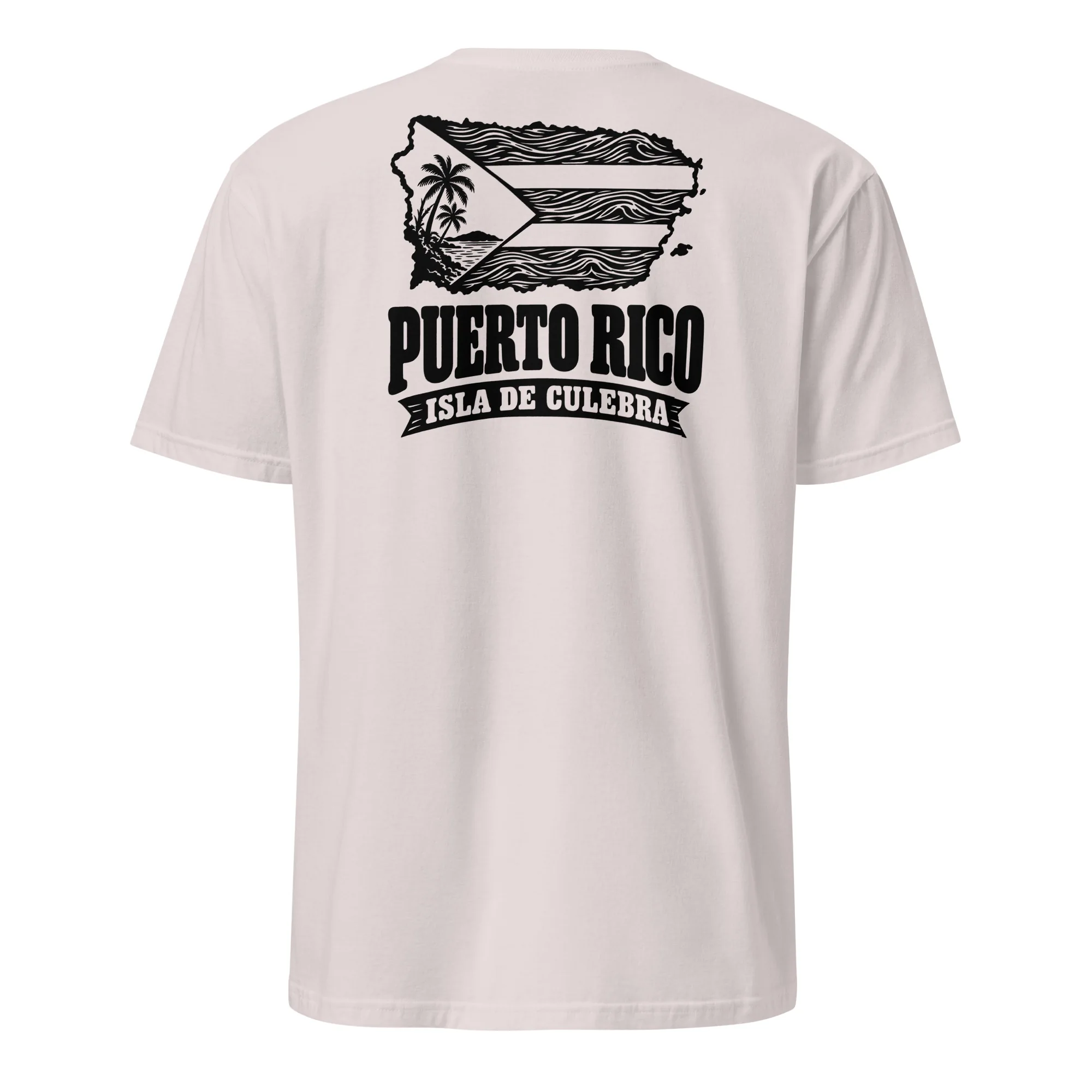 Puerto Rico Flag Stencil Tee thumbnail, Ice Grey