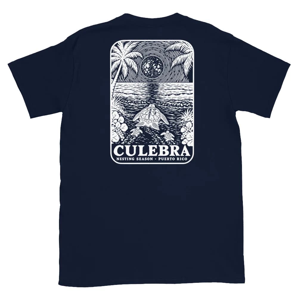 Culebra Turtle Nesting Moon Tee thumbnail, Navy (back)