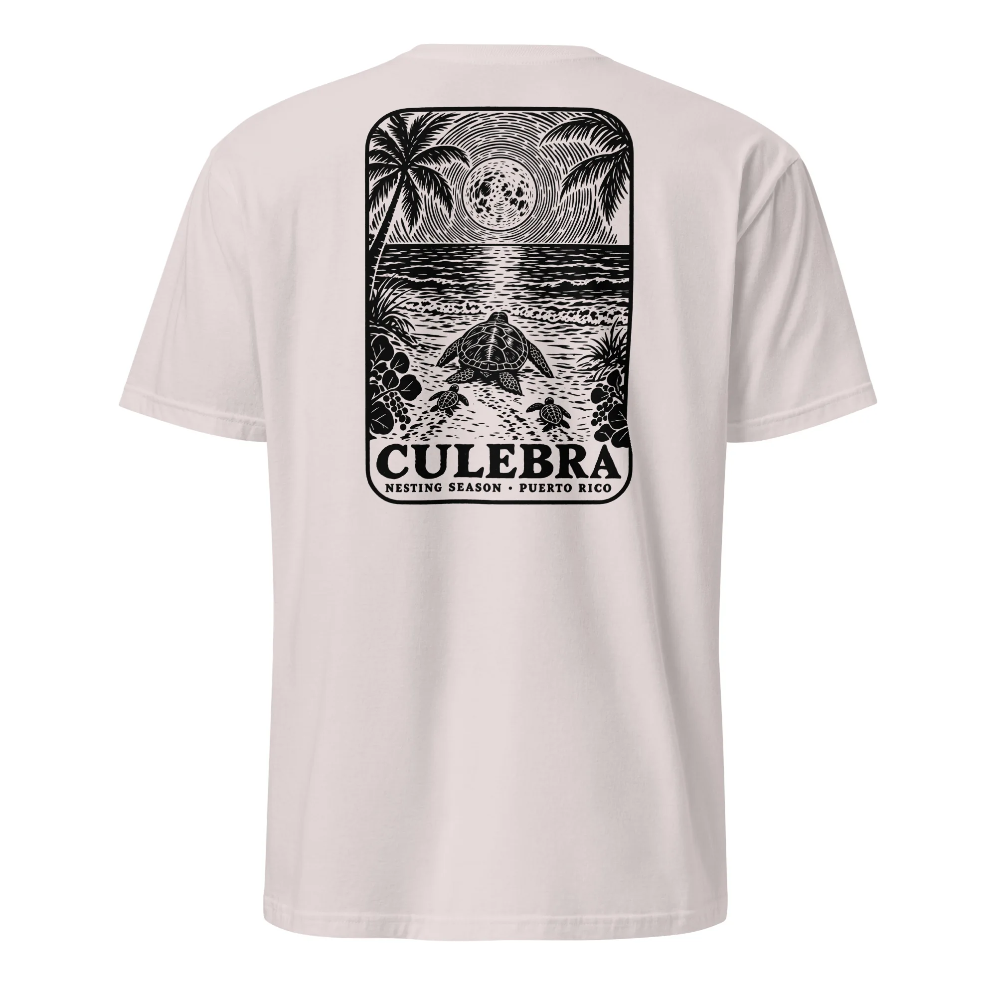Culebra Turtle Nesting Moon Tee thumbnail, Ice Grey