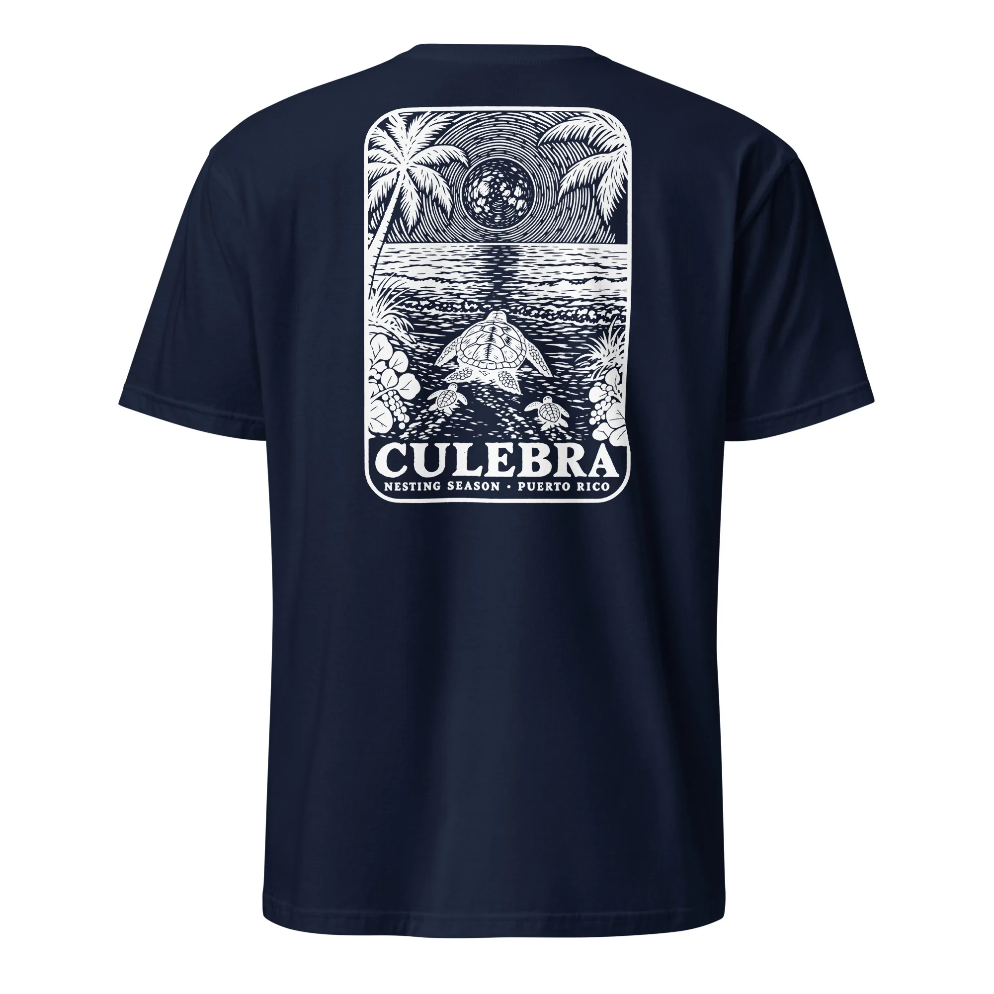 Culebra Turtle Nesting Moon Tee thumbnail, Navy