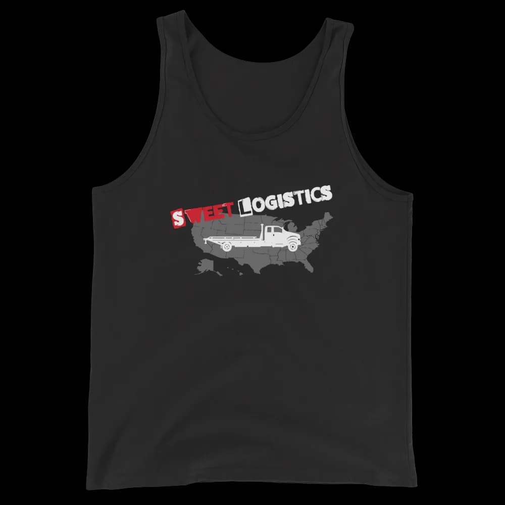 Sweet Logistics USA Tow Truck Tank Top — Black