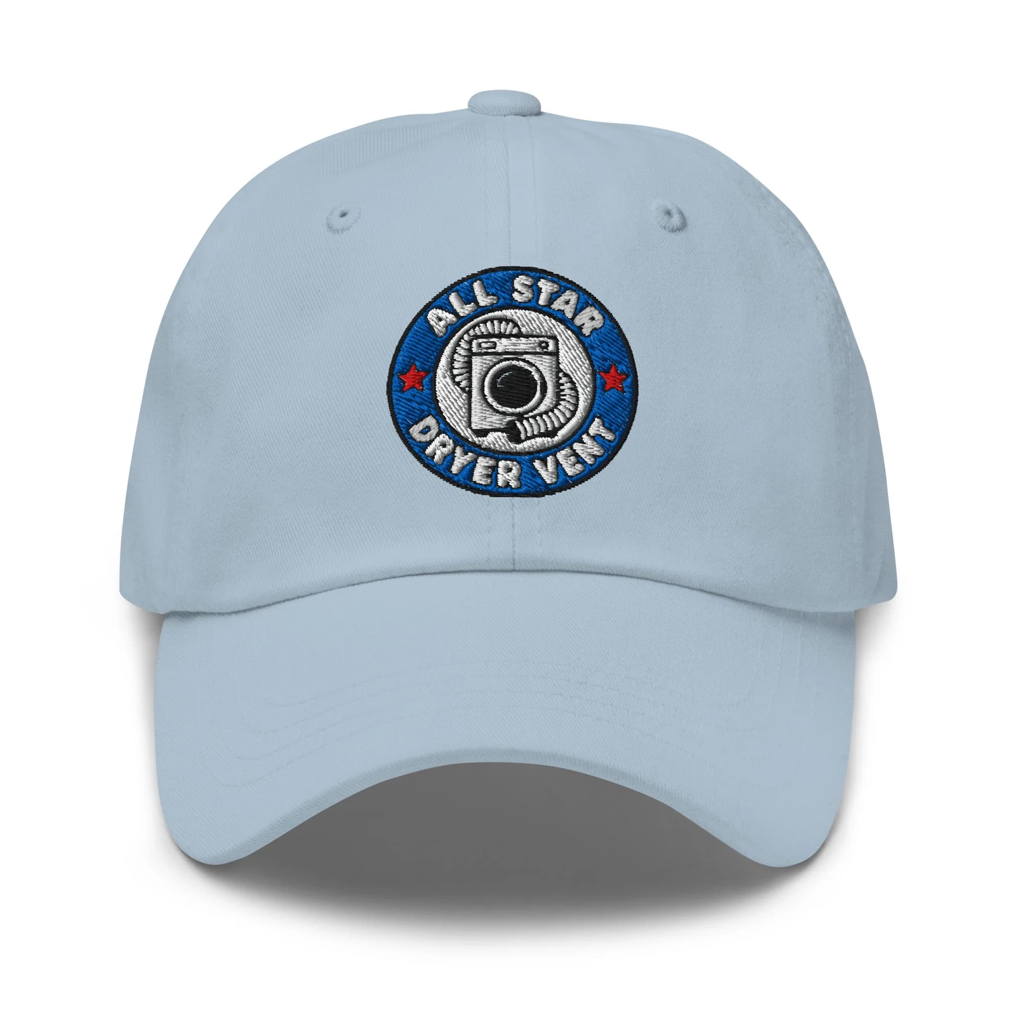 All Star Dryer Vent Embroidered Dad Hat thumbnail, Light Blue