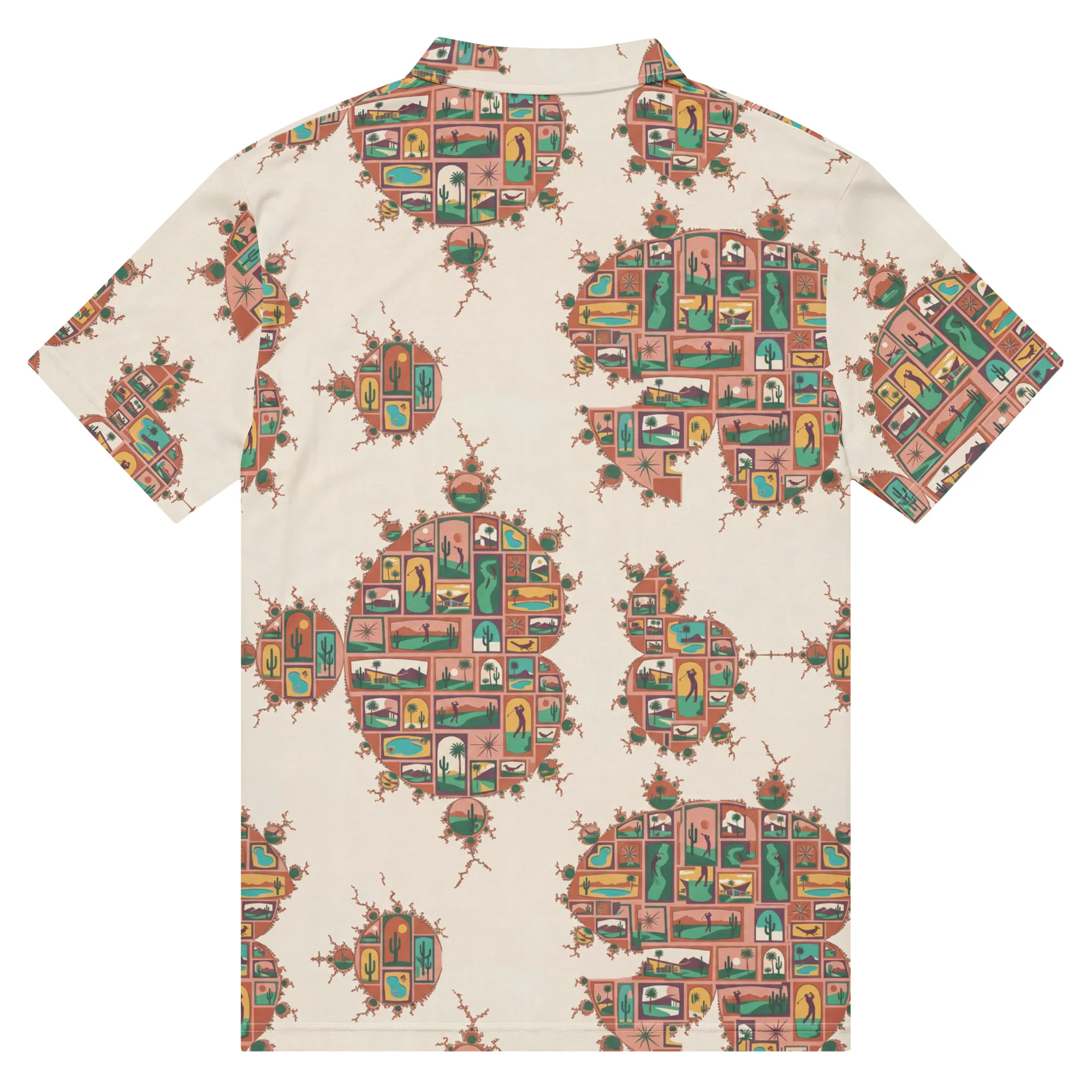 Desert Mandelbrot Golf Polo thumbnail, Back