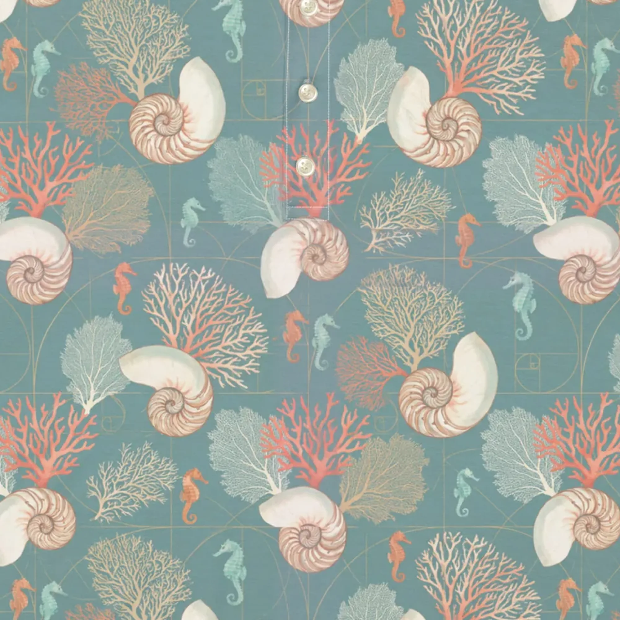 Fibonacci Reef Golf Polo thumbnail, Detail