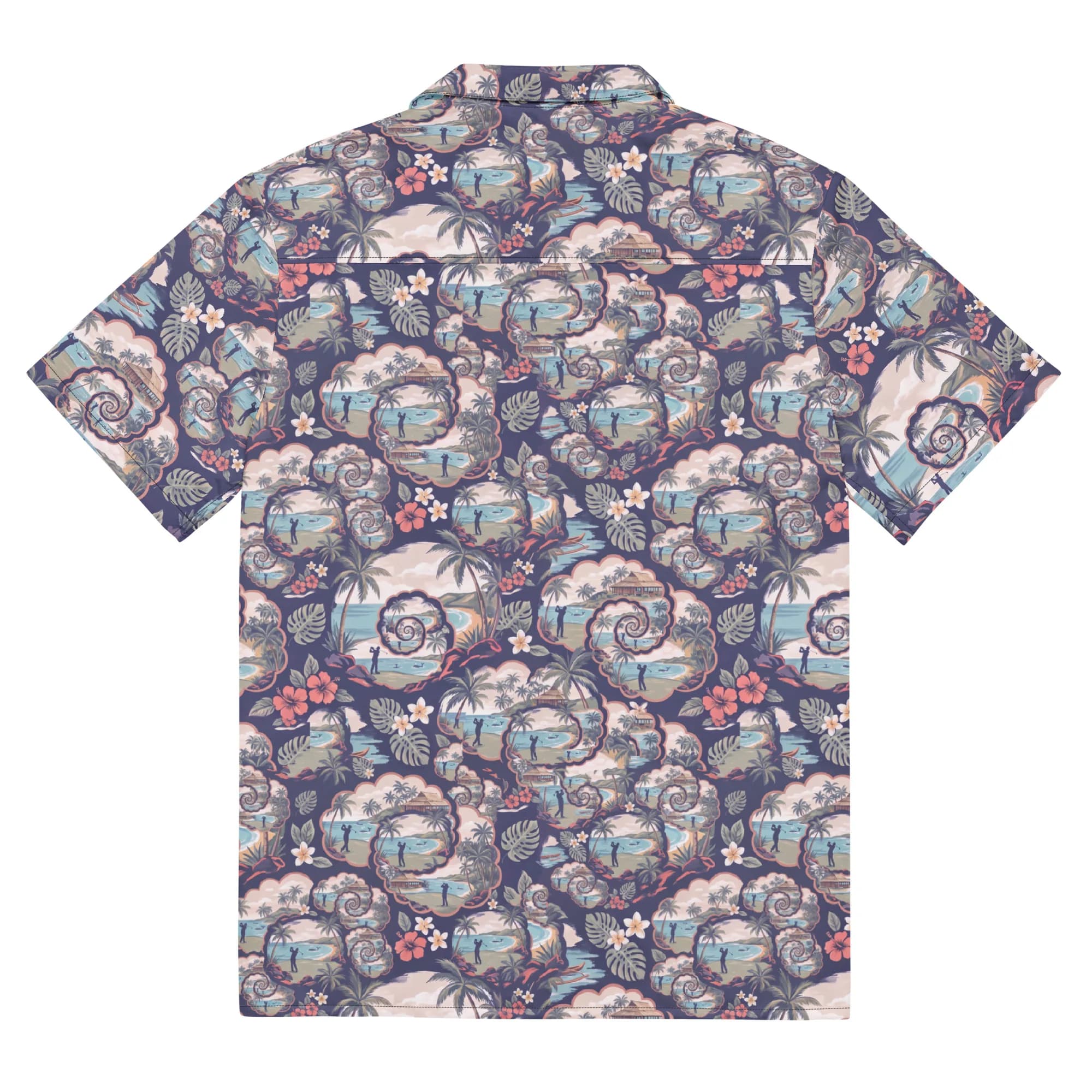 Kapalua Fractal Windows Golf Button Shirt thumbnail, Back