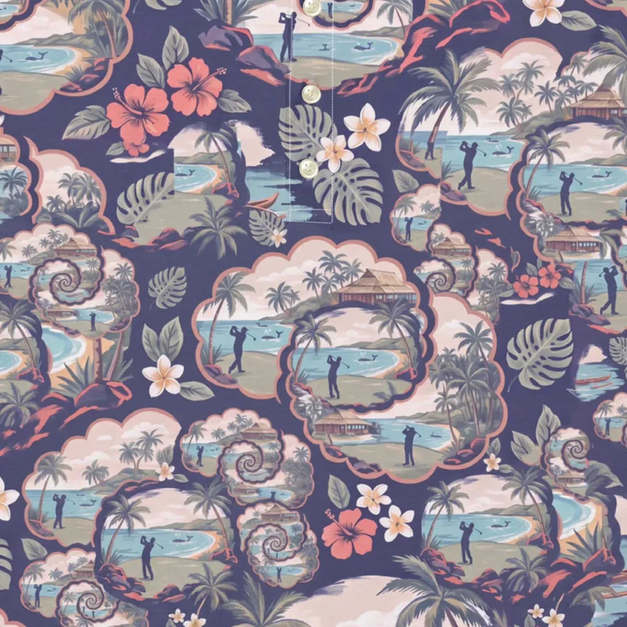 Kapalua Fractal Windows Golf Polo thumbnail, Detail