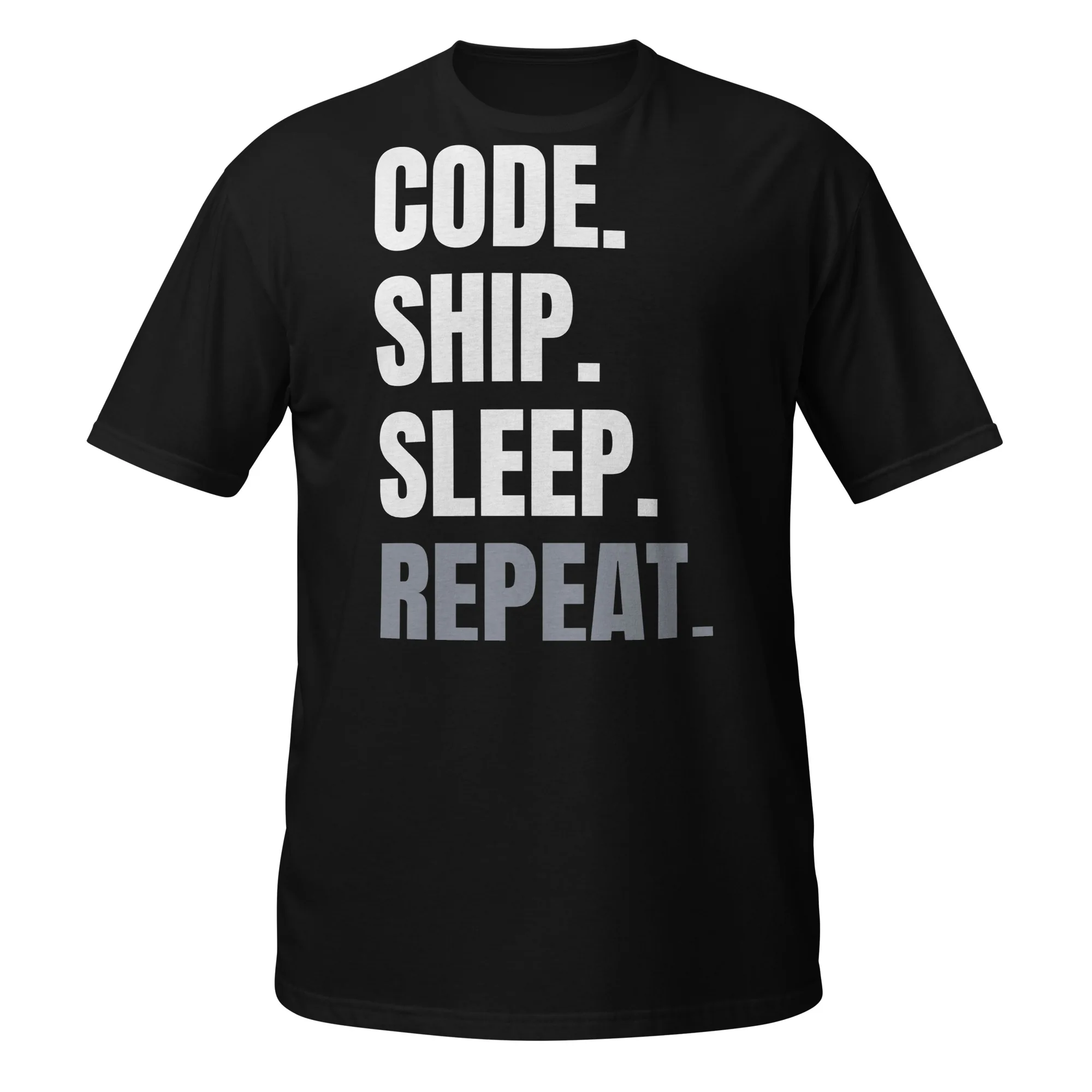 INTERNET ASSETS Code. Ship. Sleep. Repeat. Tee thumbnail, Black