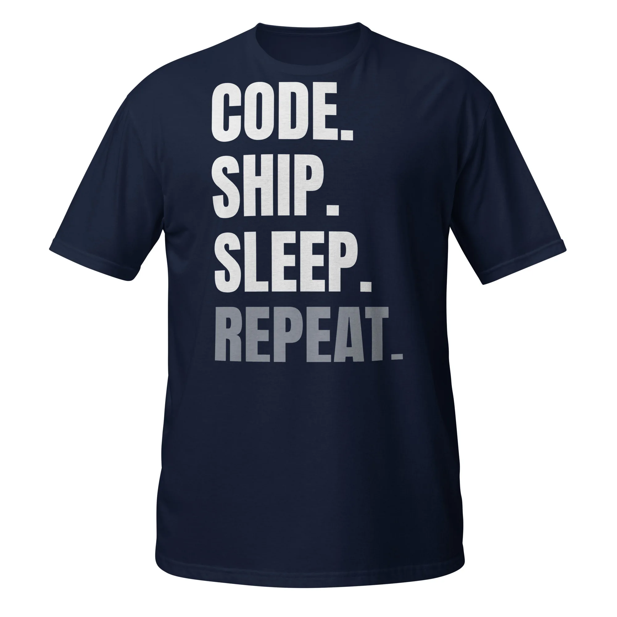INTERNET ASSETS Code. Ship. Sleep. Repeat. Tee — Navy