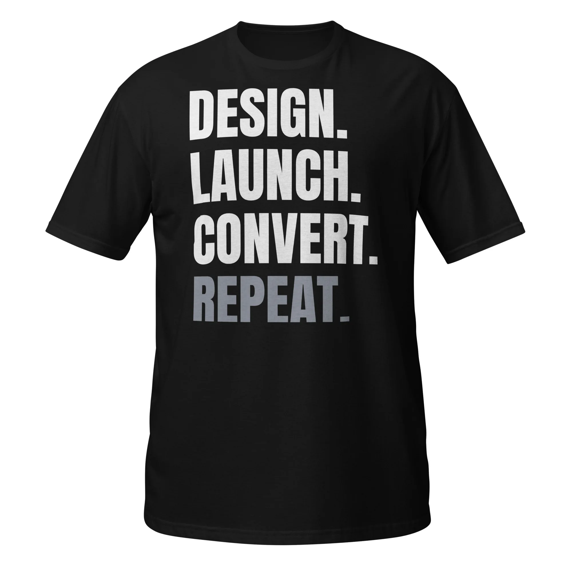 INTERNET ASSETS Design. Launch. Convert. Repeat. Tee thumbnail, Black