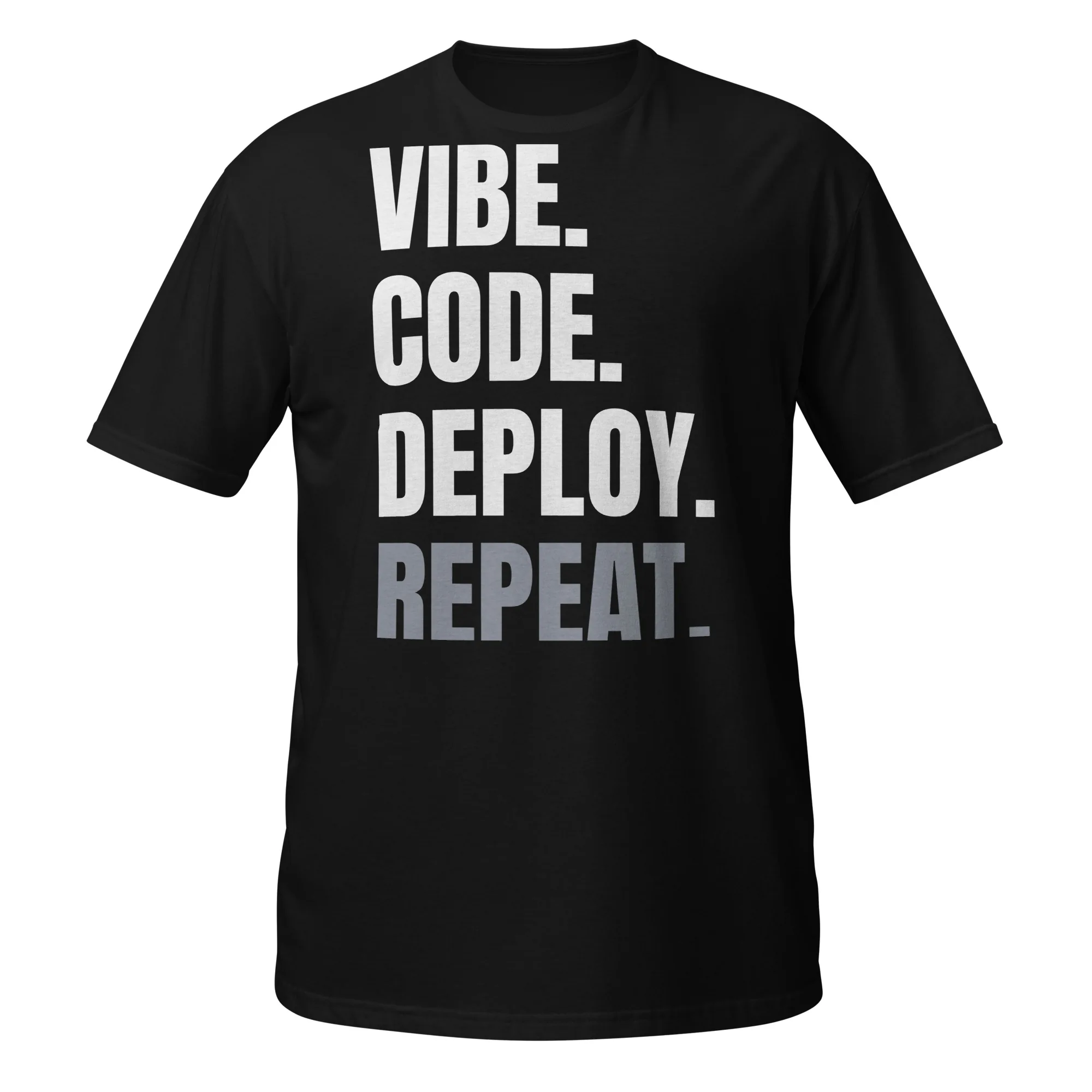 INTERNET ASSETS Vibe. Code. Deploy. Repeat. Tee thumbnail, Black