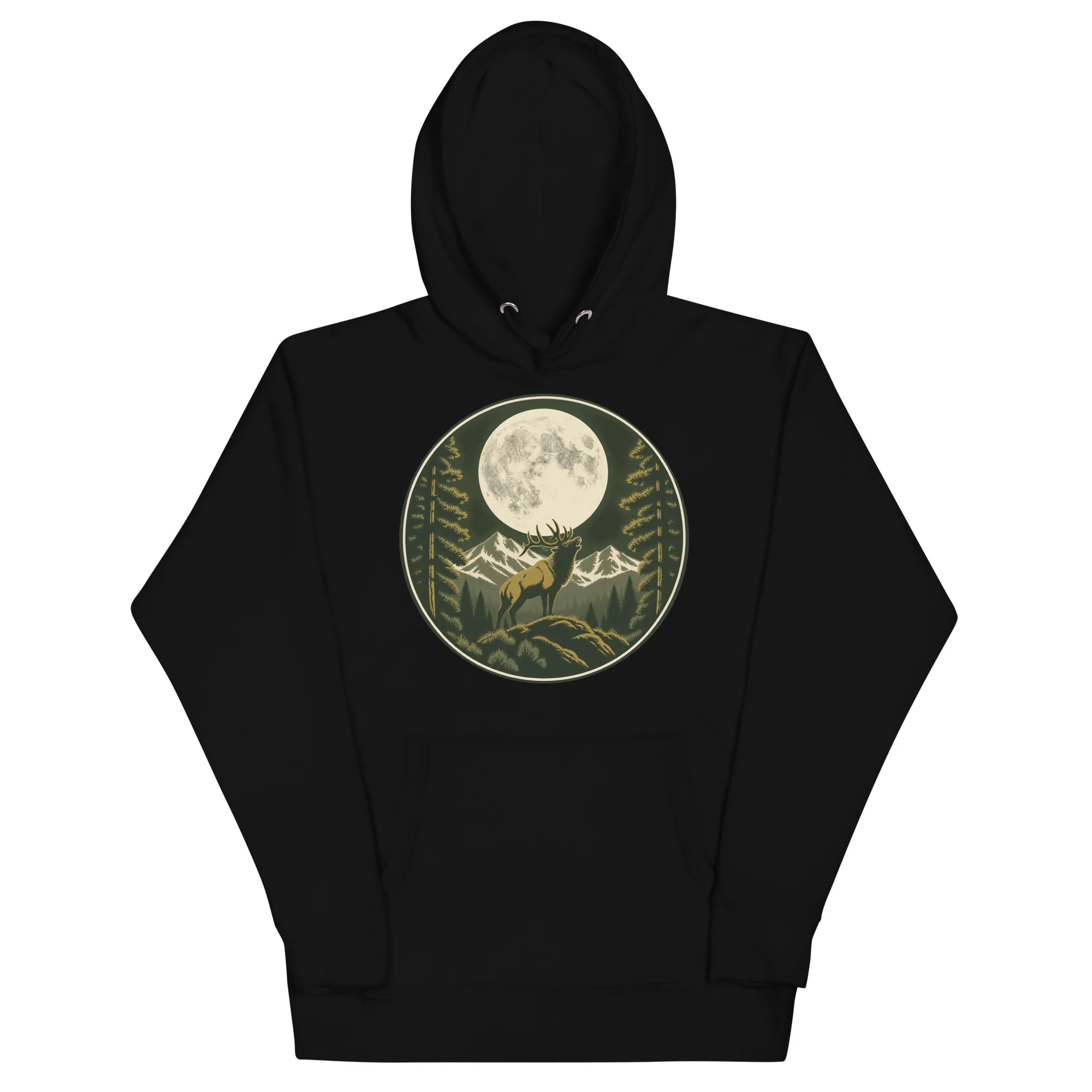 MTN High Hunter's Moon Badge Premium Pullover Hoodie — Black