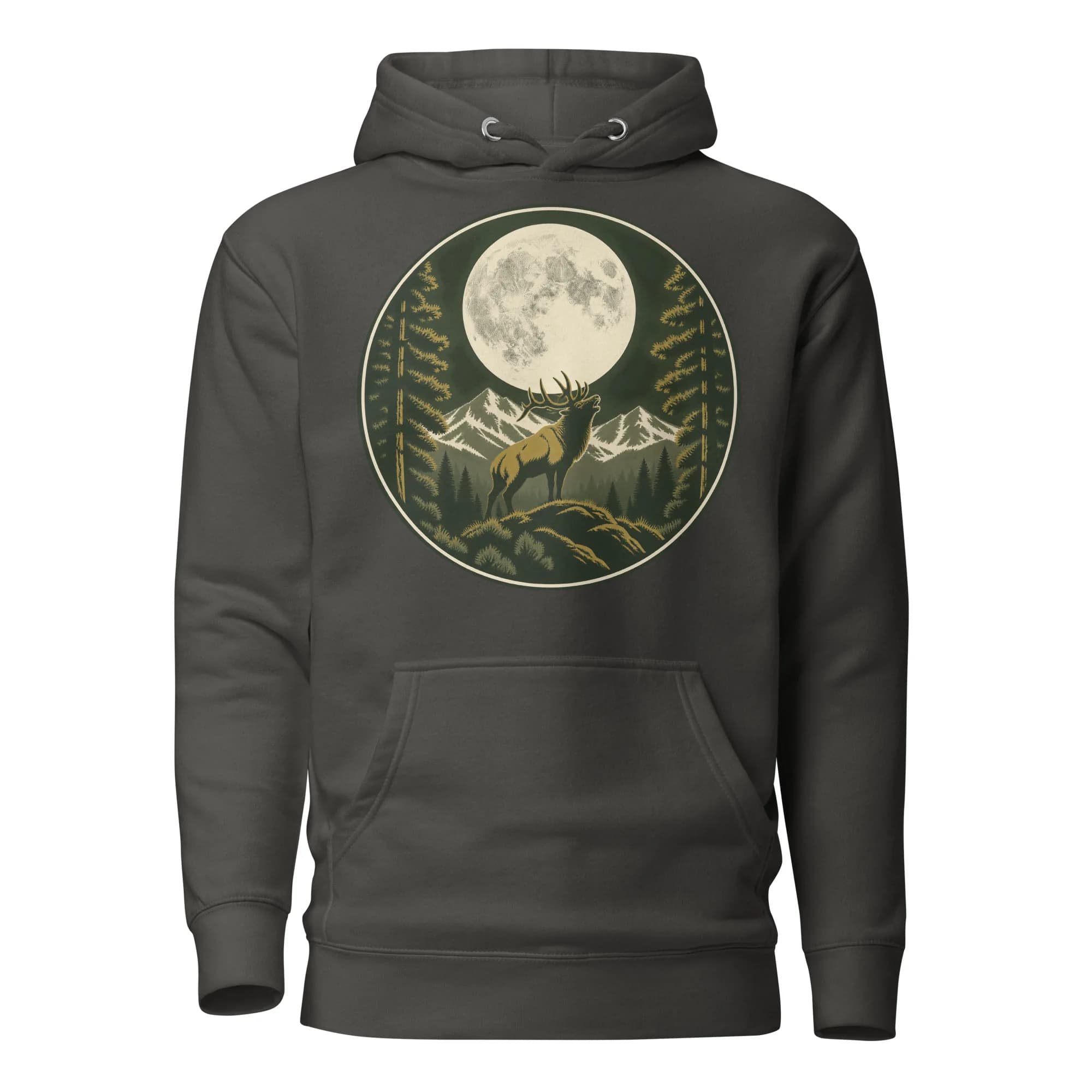 MTN High Hunter's Moon Badge Premium Pullover Hoodie thumbnail, Vintage Black