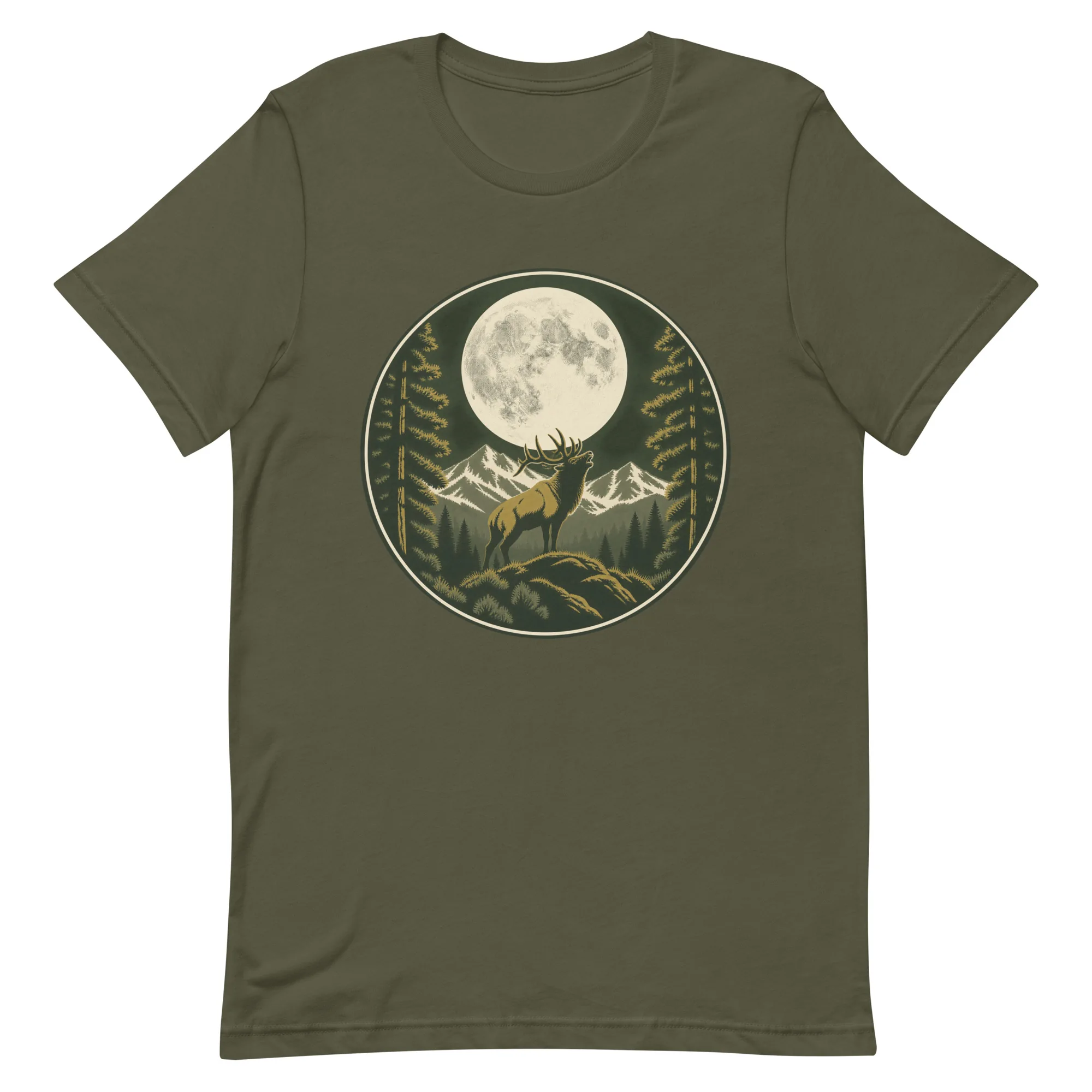 MTN High Hunter's Moon Badge Tee thumbnail, Military Green