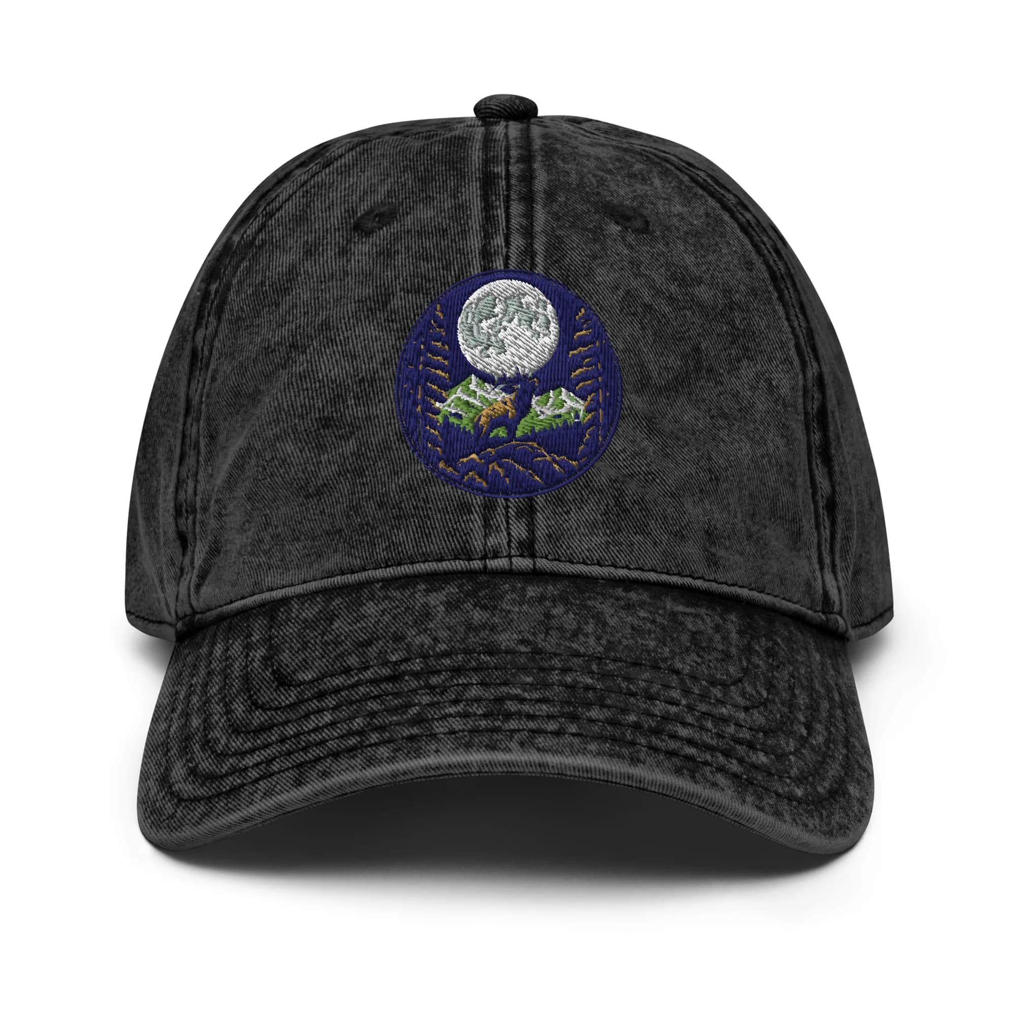 MTN High Hunter's Moon Badge Vintage Cotton Twill Cap — Black