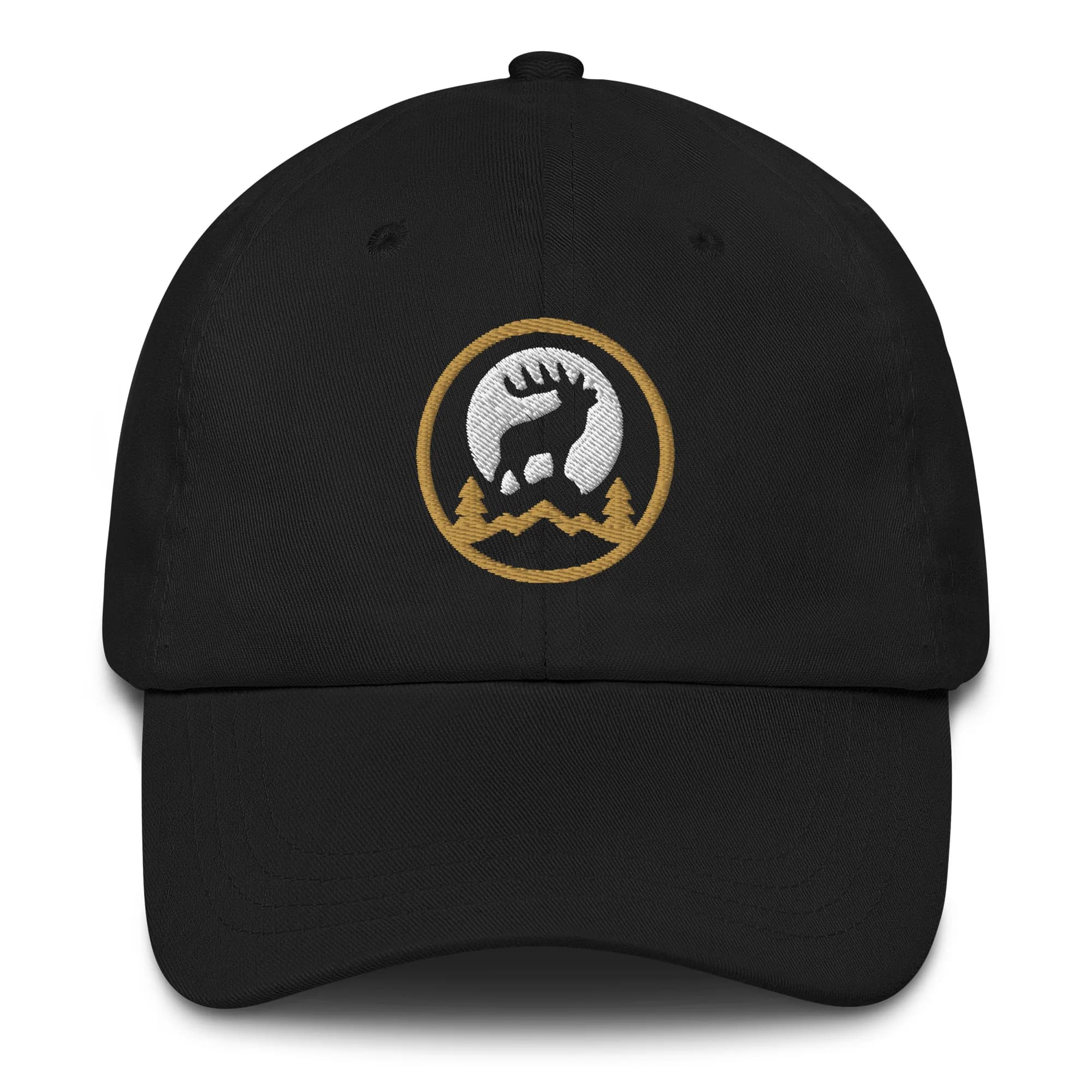 MTN High Hunter's Moon Embroidered Classic Dad Hat (Yupoong 6245CM) — Black