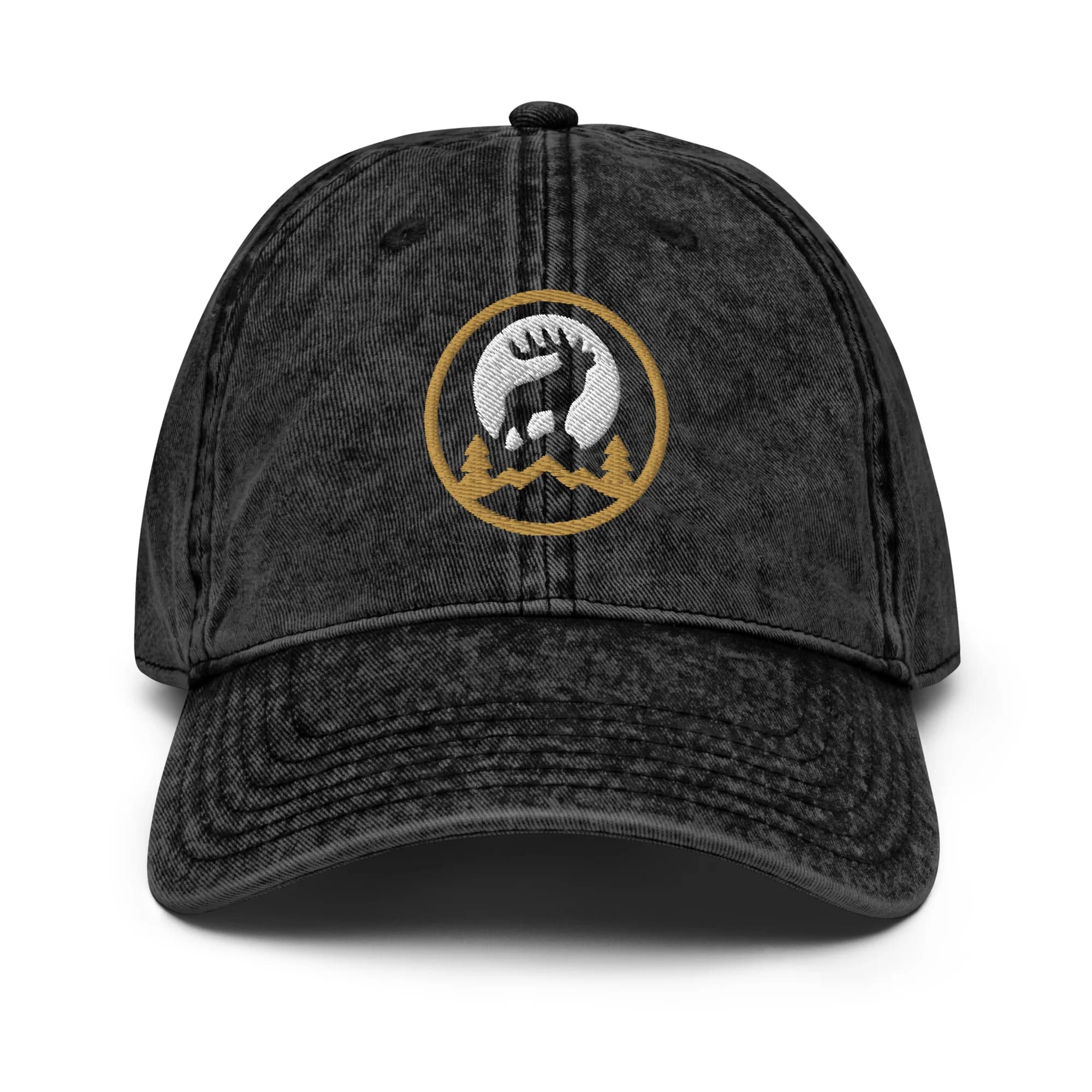 MTN High Hunter's Moon Embroidered Vintage Cotton Twill Cap — Black