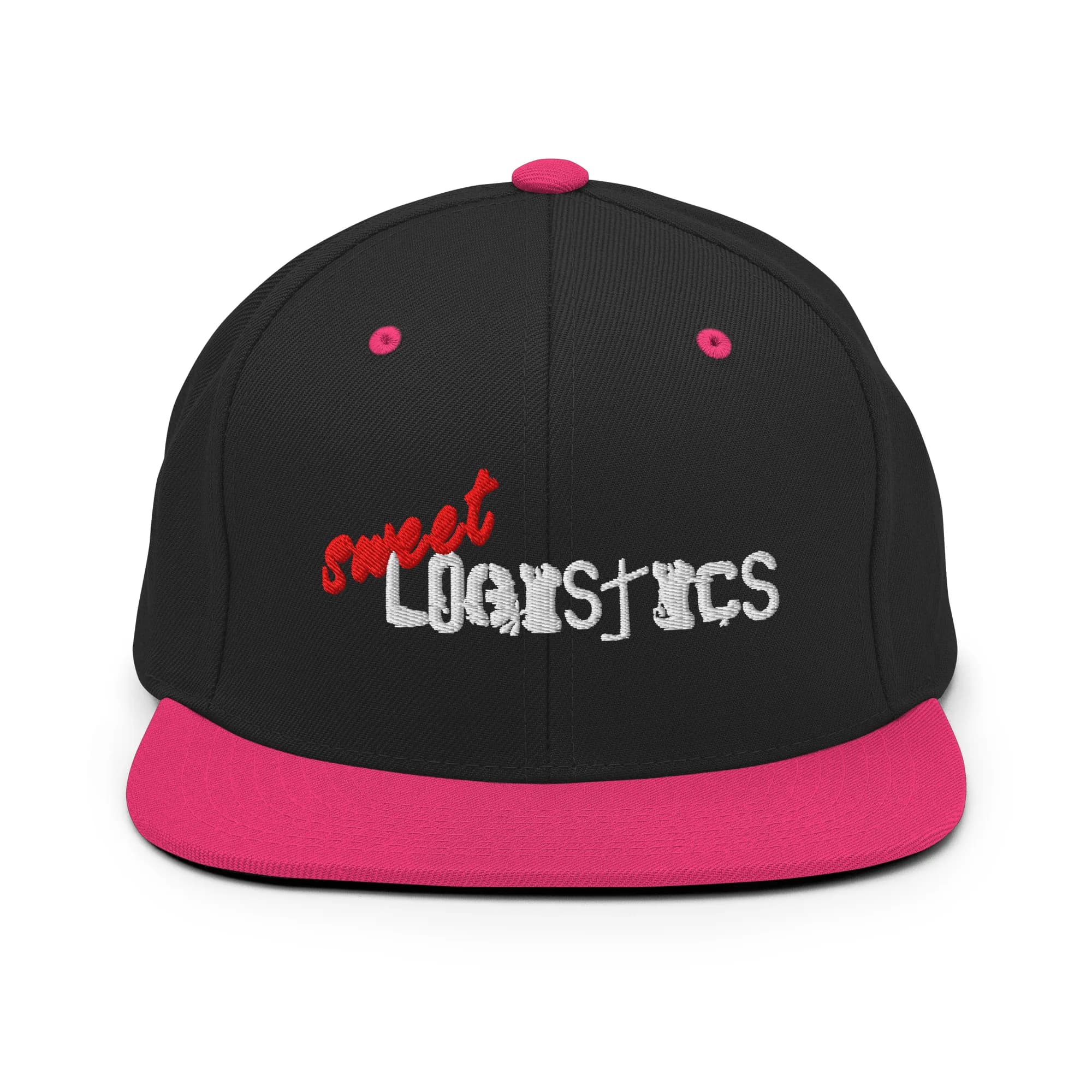 Sweet Logistics Embroidered Snapback thumbnail, Black/ Neon Pink