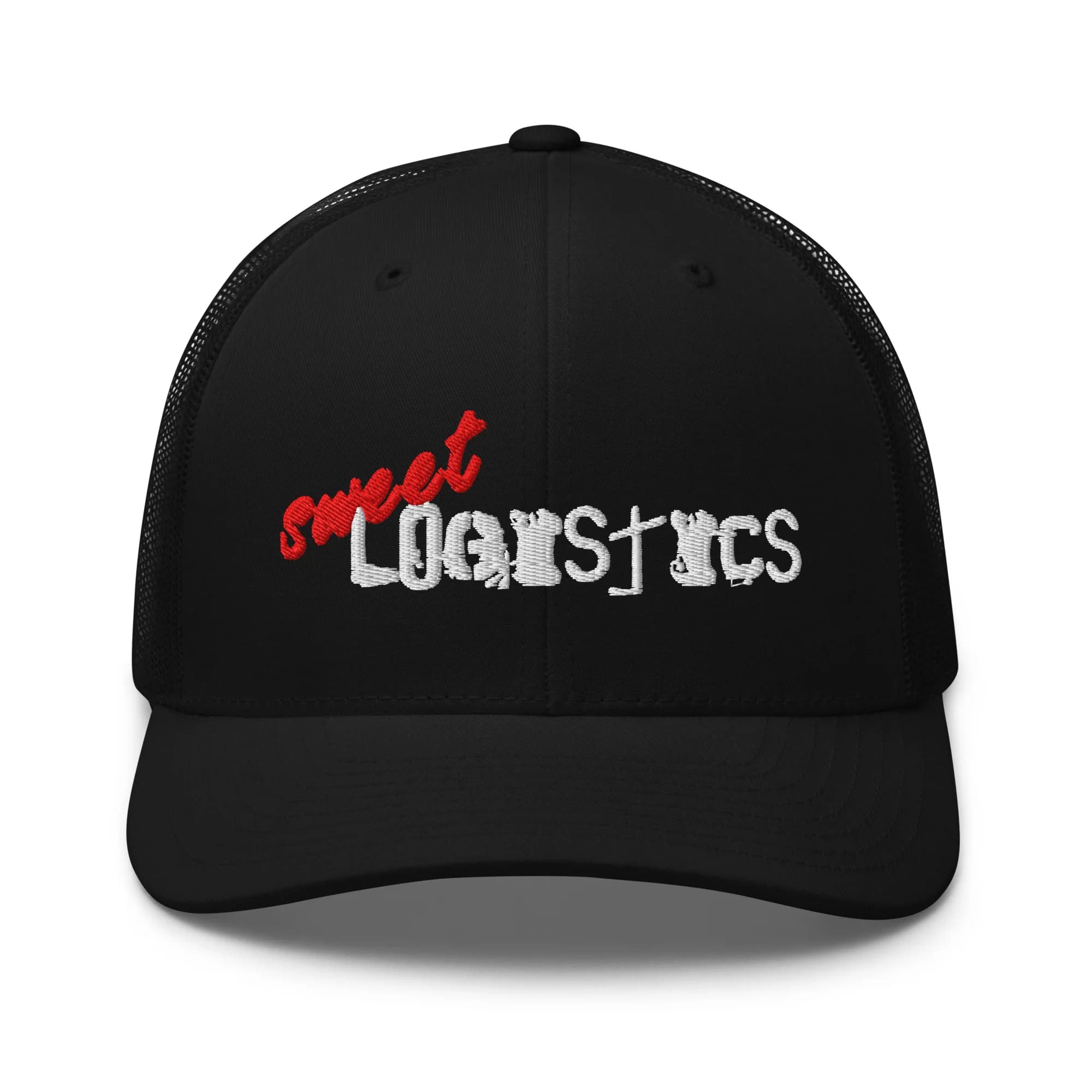 Sweet Logistics Embroidered Trucker Hat thumbnail, Black