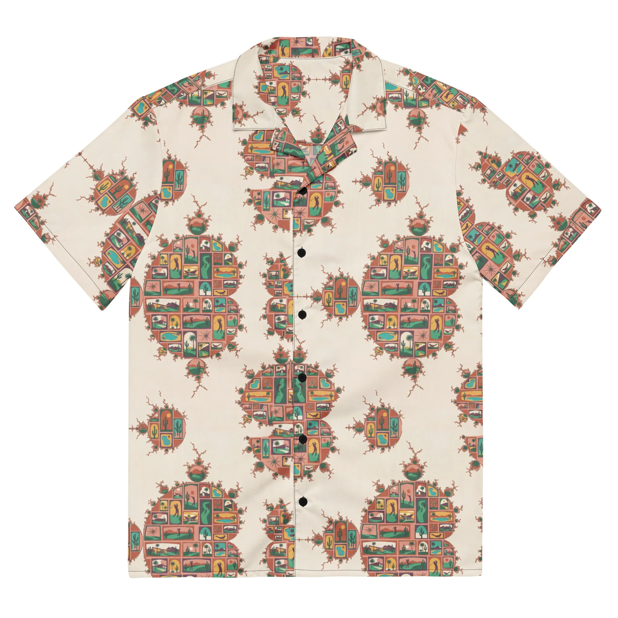 Desert Mandelbrot Golf Button Shirt (Button shirt)