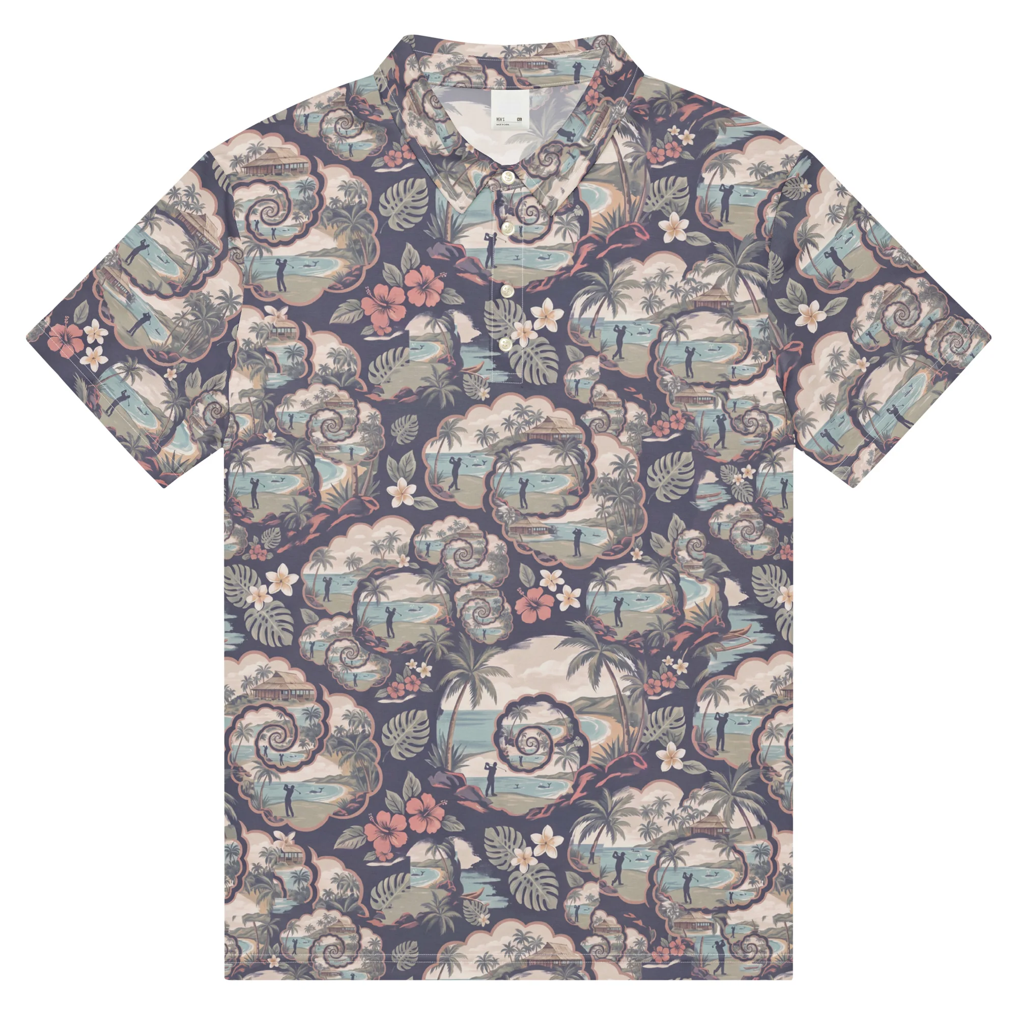 Kapalua Fractal Windows Sun-Washed Golf Polo (Polo)