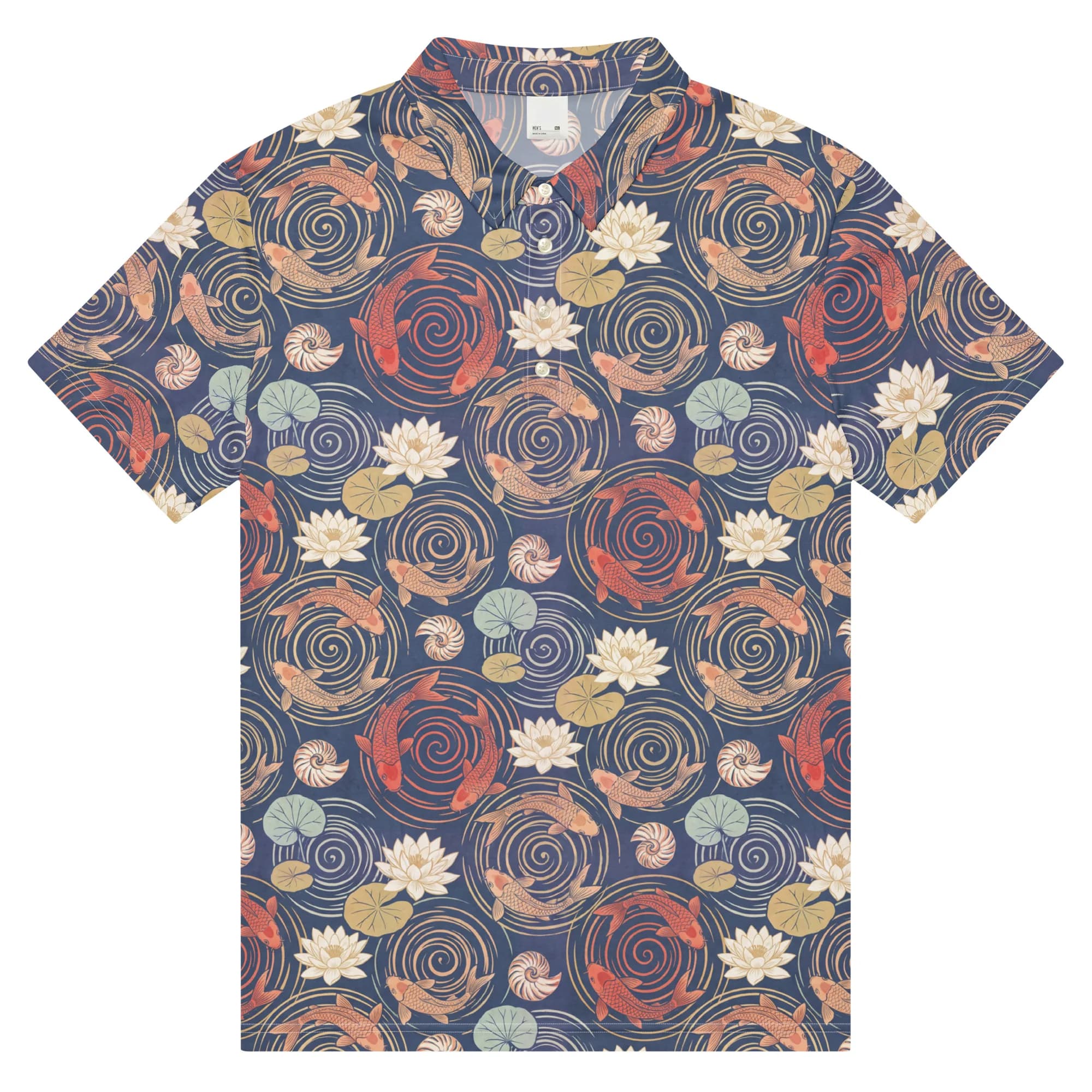Koi Spiral Pond Golf Polo (Polo)
