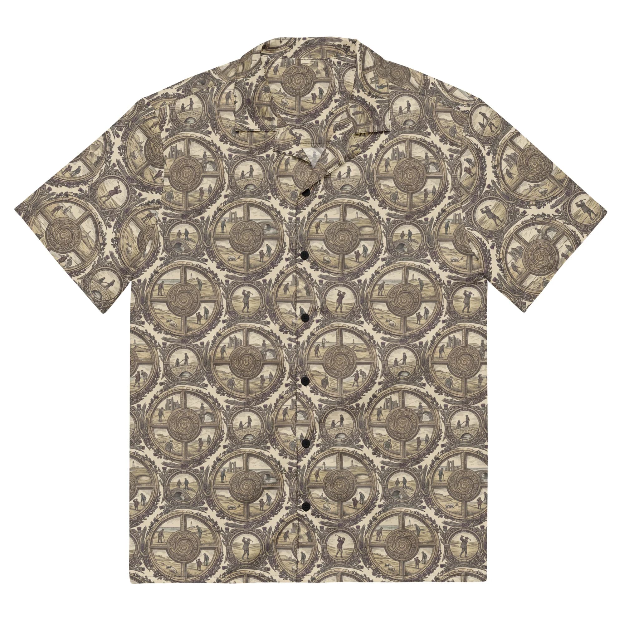 Links Golden Spiral Sun-Washed Golf Button Shirt (Button shirt)