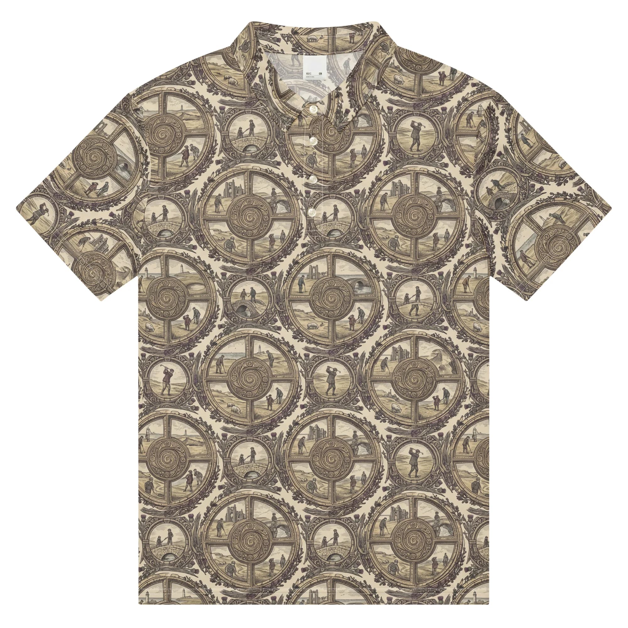 Links Golden Spiral Sun-Washed Golf Polo (Polo)