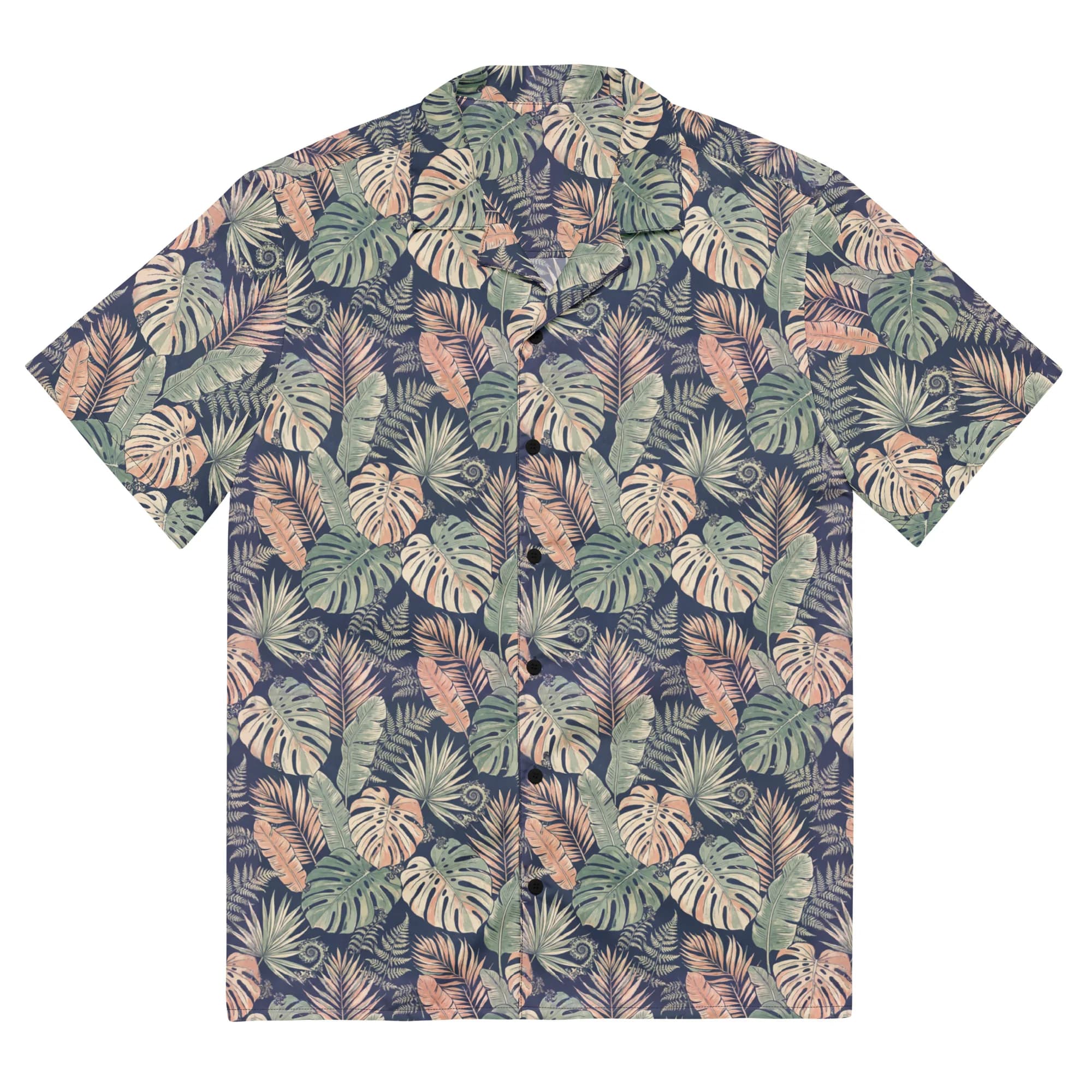 Mandelbrot Monstera Golf Button Shirt (Button shirt)