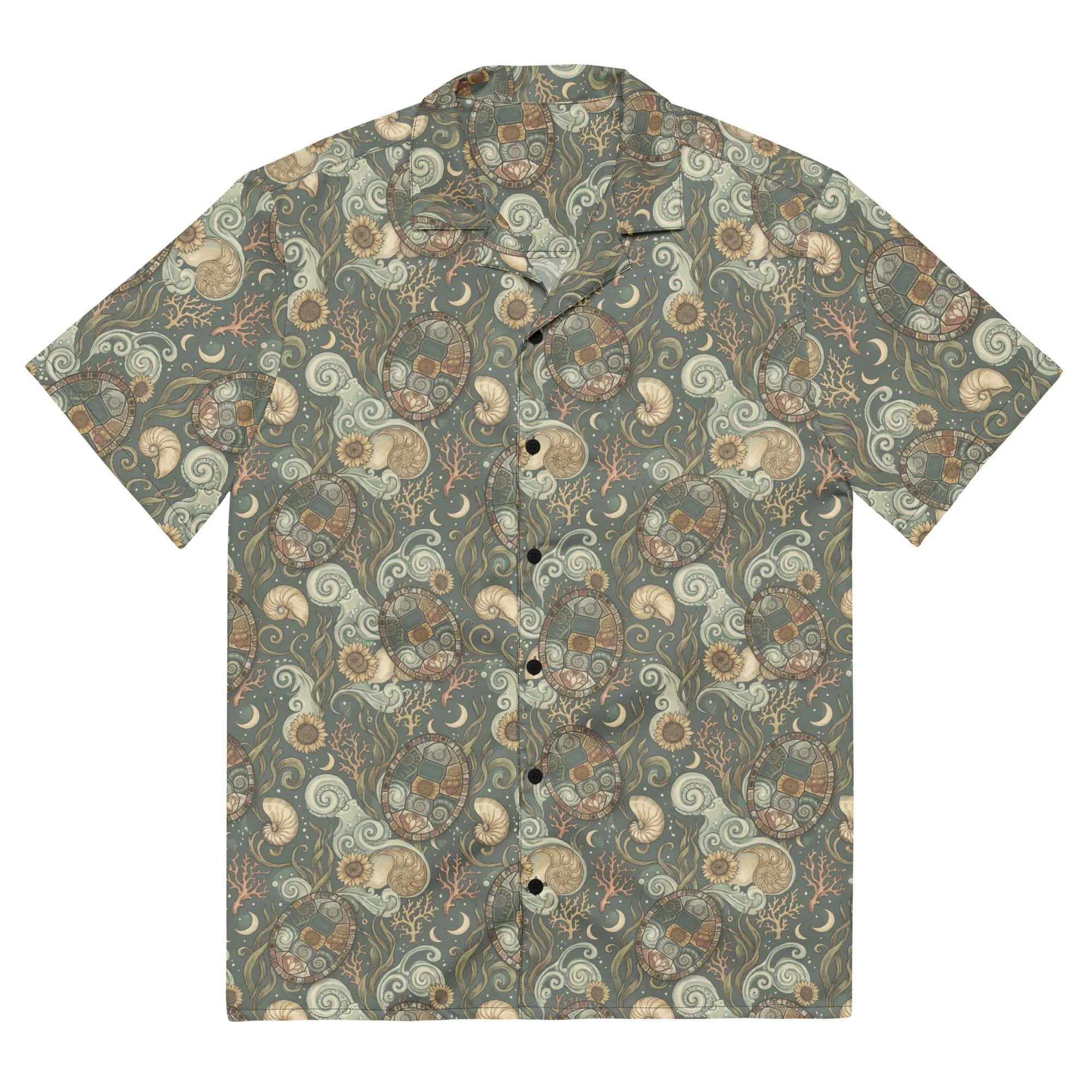 Turtle Shell 13 Moons Sun-Washed Golf Button Shirt (Button shirt)