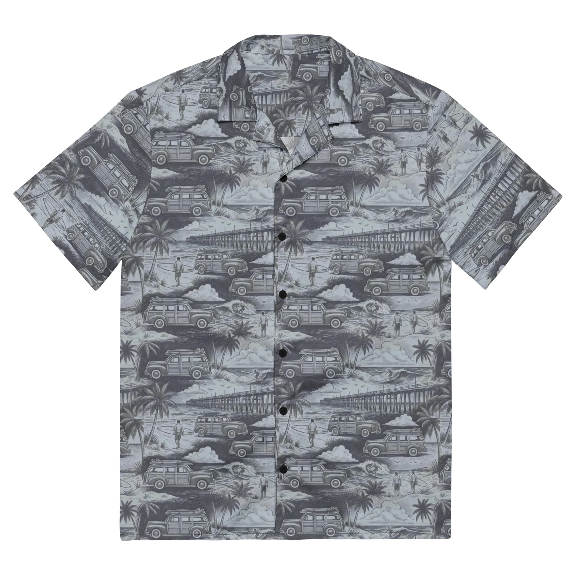 Surf Safari Pier Woodie Aloha Button Shirt (Button shirt)