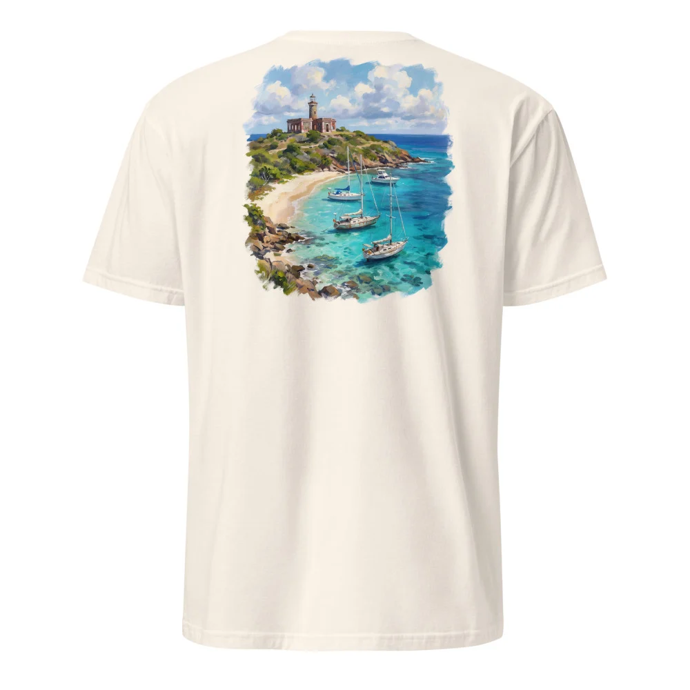 Culebrita Lighthouse Cove Painting Tee thumbnail, Natural