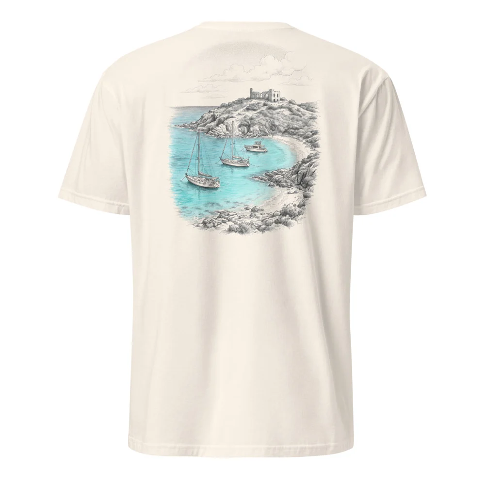 Culebrita Lighthouse Pencil Sketch Tee thumbnail, Natural