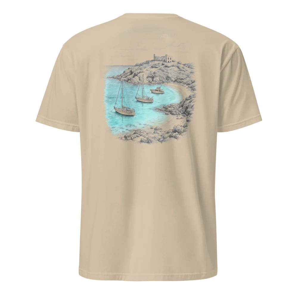 Culebrita Lighthouse Pencil Sketch Tee thumbnail, Sand